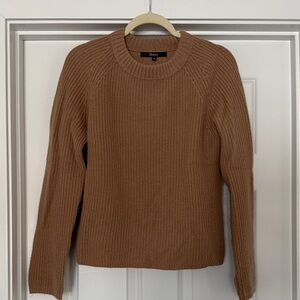 Quince Mongolian Cashmere Fisherman Crewneck in Camel